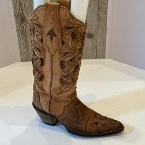 Corral Overlay Leather Cowboy Boots